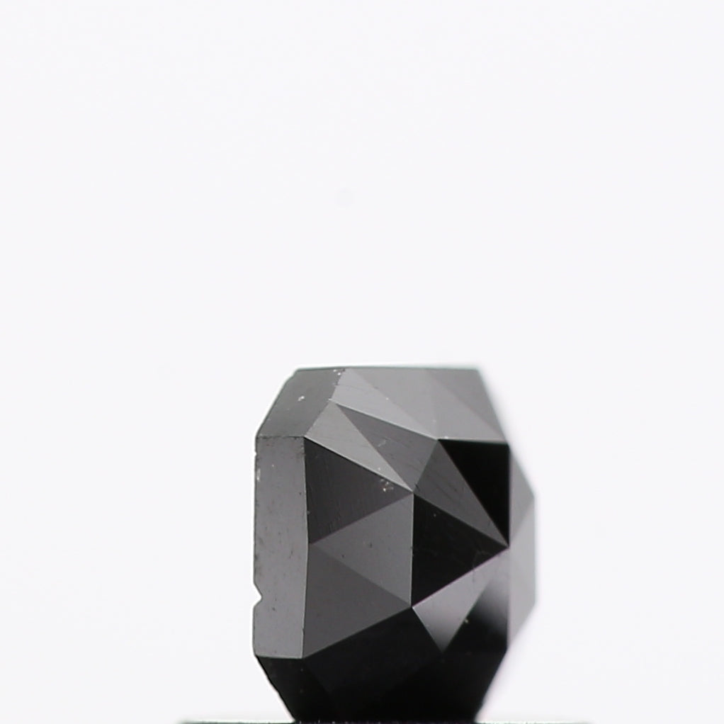 0.54 Ct Natural Black Cushion Single Cut Loose Diamond for Jewelery